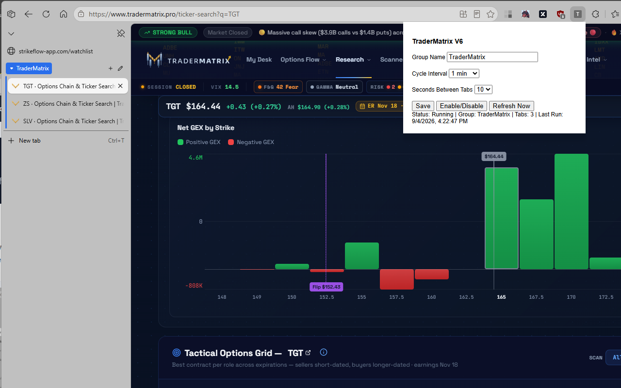 TraderMatrixAutoRefresh